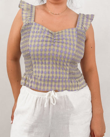 Purple Plaid Blouse