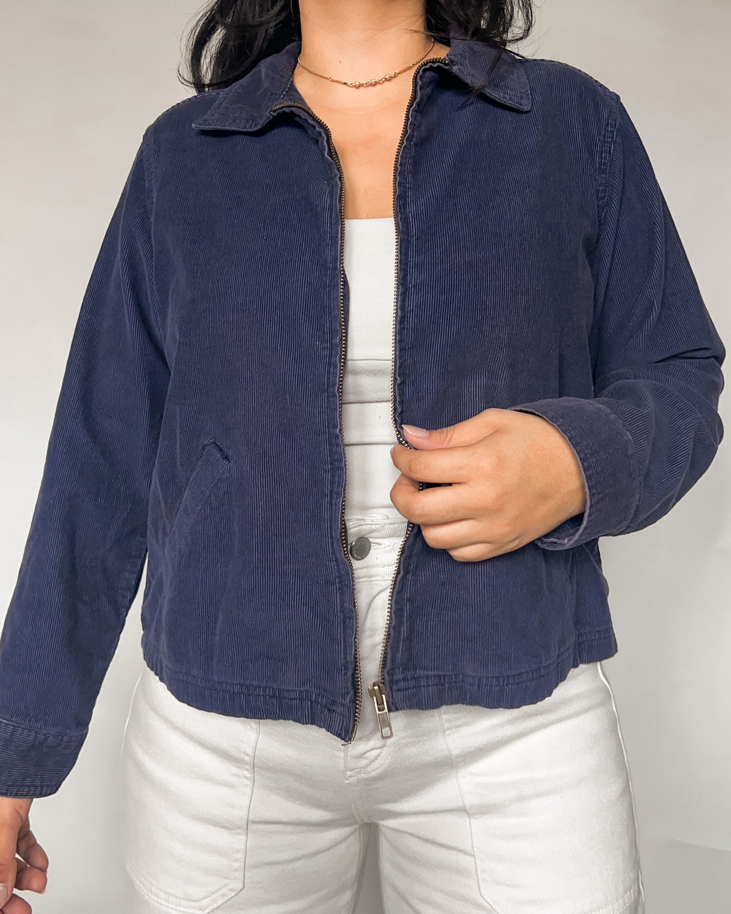 Navy Micro Corduroy Jacket