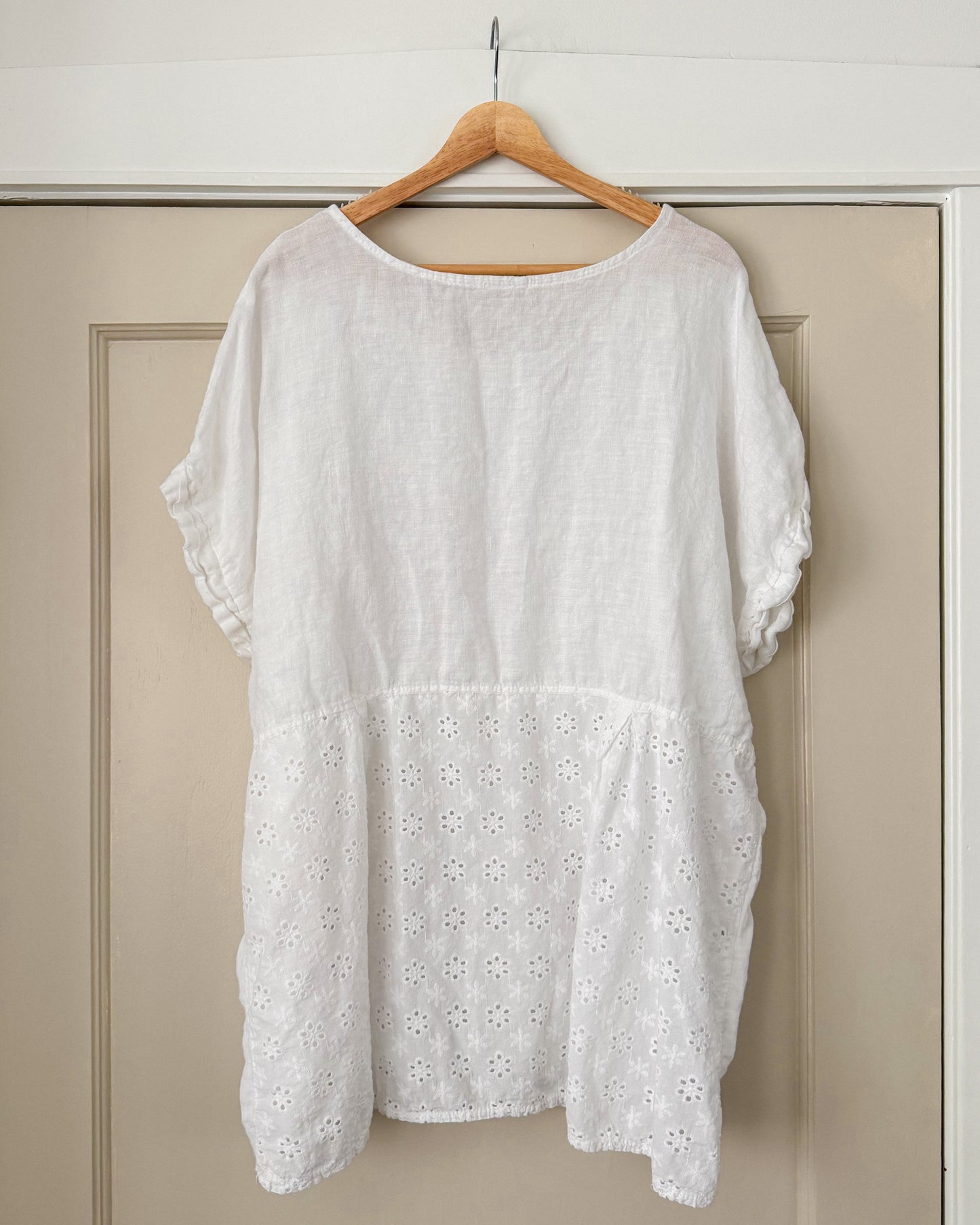 Italian Linen Eyelet T Shirt