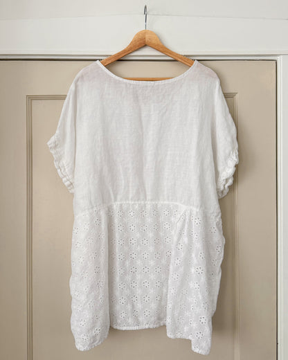 Italian Linen Eyelet T Shirt