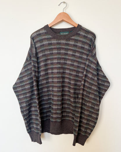 Brown Striped Knitted Sweater