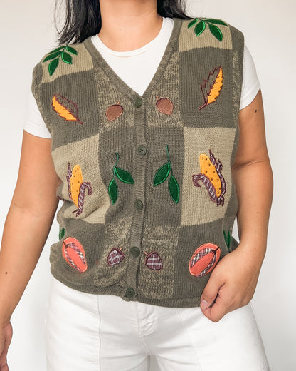 Fall Graphic Knitted Vest