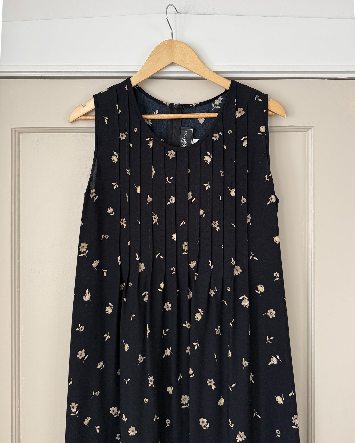 Pleated Floral Maxi Dress