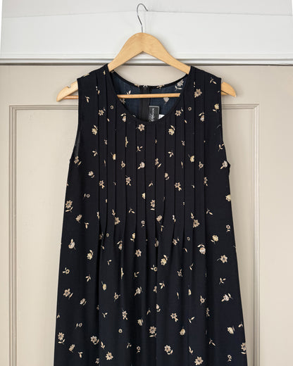 Pleated Floral Maxi Dress
