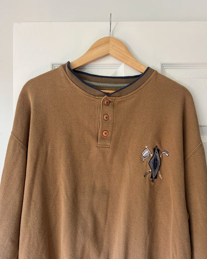 Golf Henley Embroidered Sweatshirt