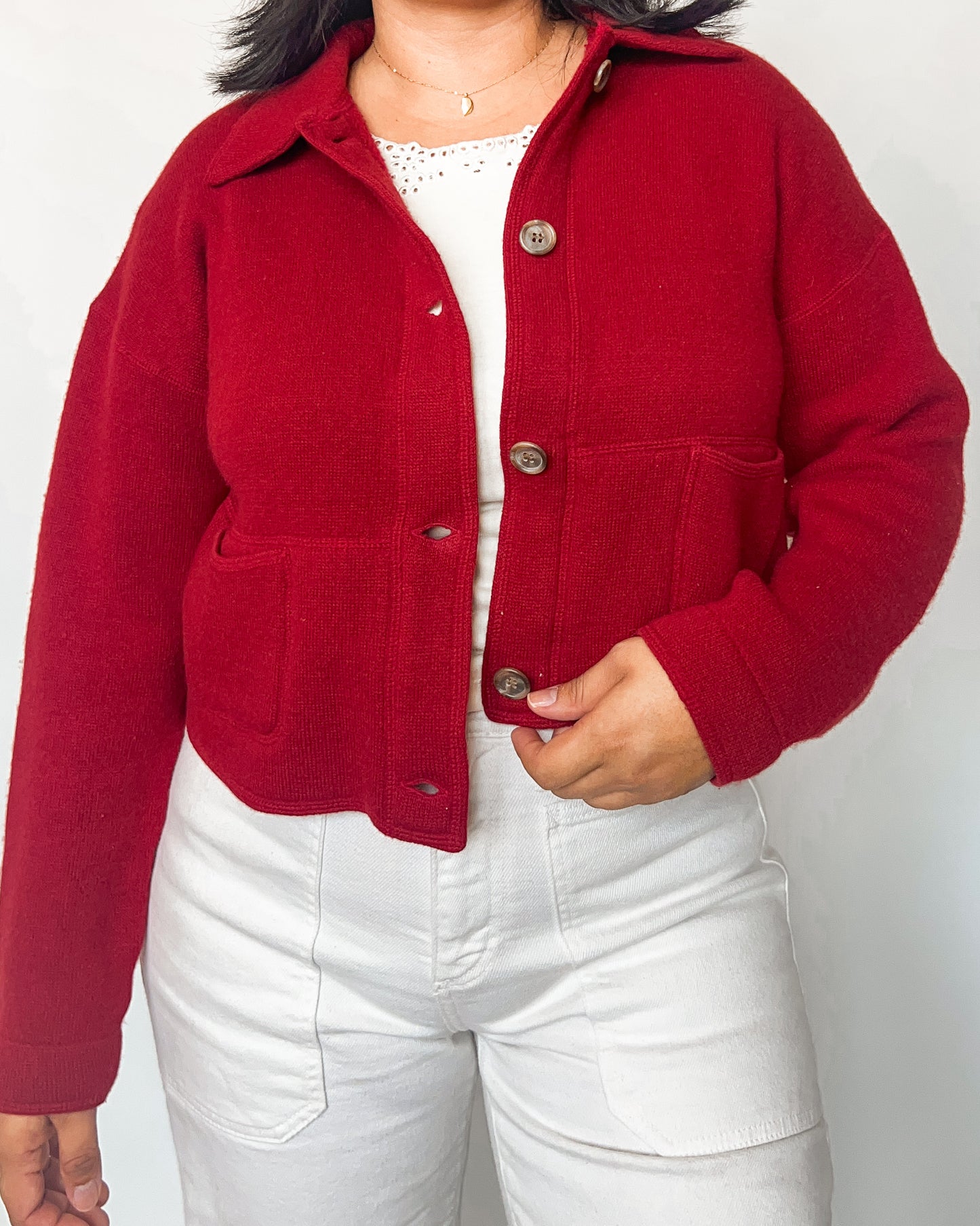Red Cropped Jacket