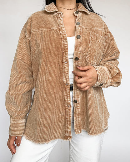 Tan Corduroy Button Up