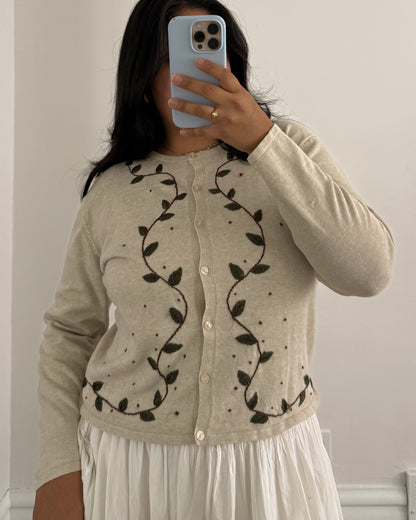 Leaf Cream Cardigan