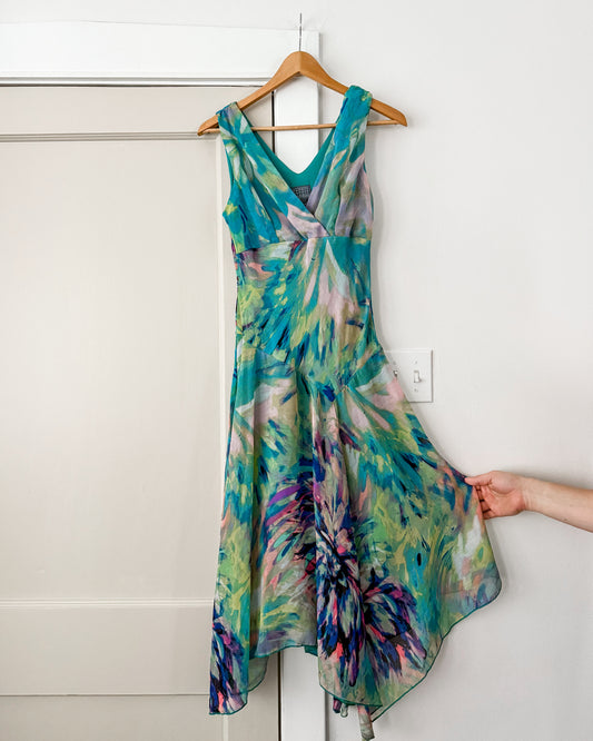 Watercolor Asymmetrical Dress