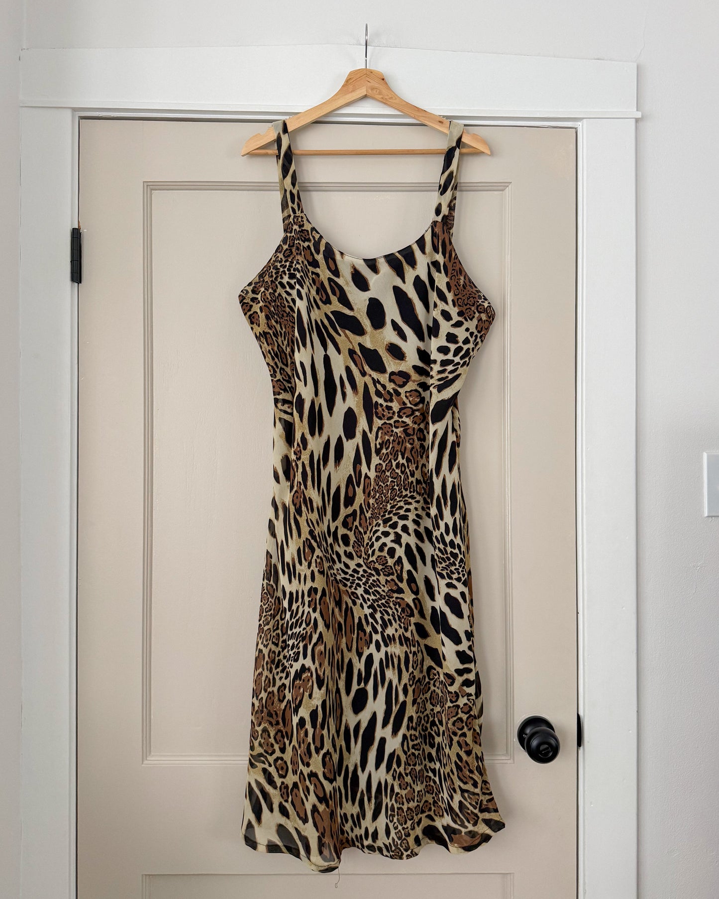 Vintage Animal Print Midi Dress