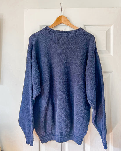 Navy Golf Embroidered Knitted Sweater