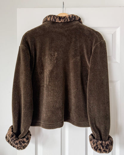 Brown Fleece With Animal Print