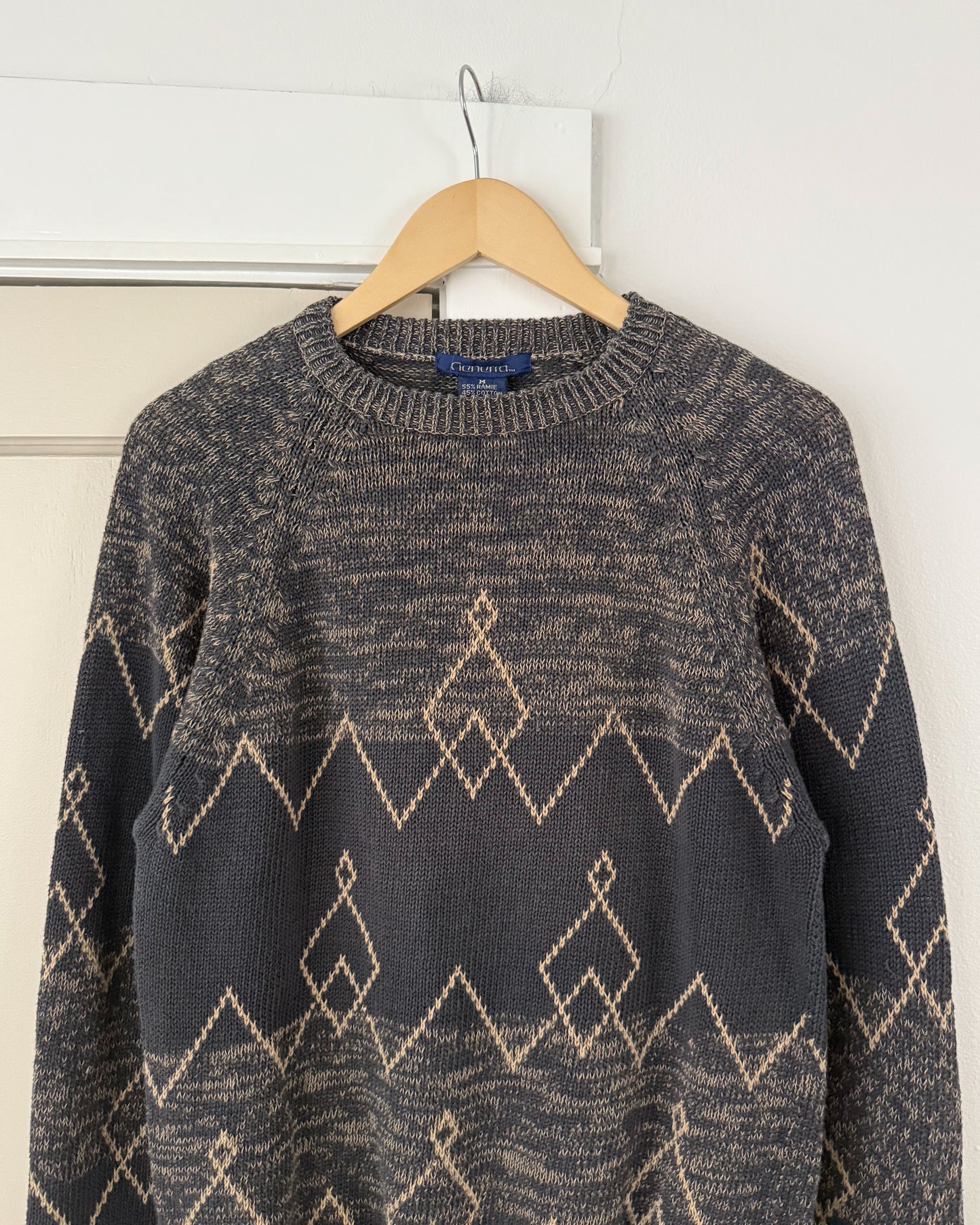 Diamond Patterned Knitted Sweater