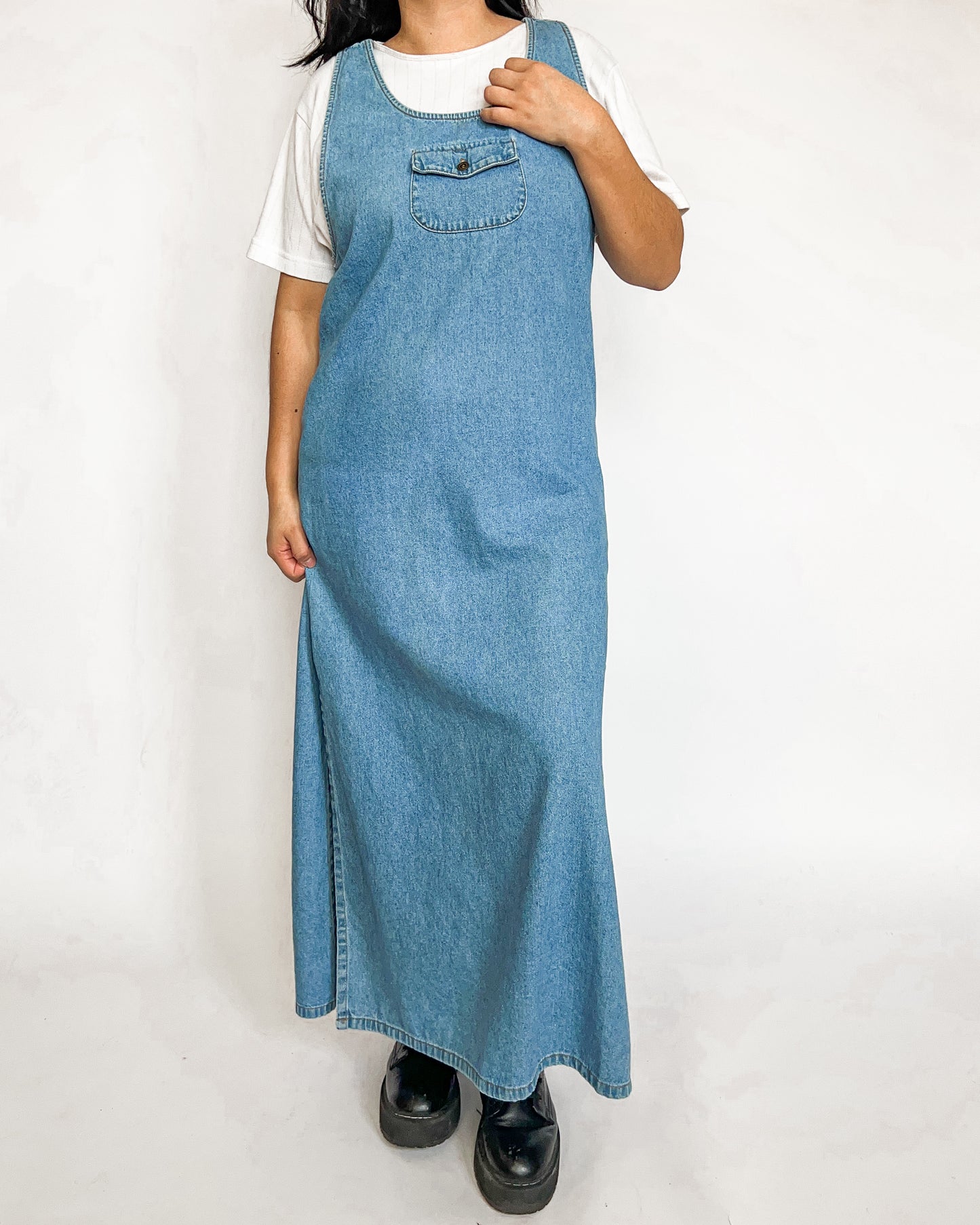 Vintage Denim Maxi Dress