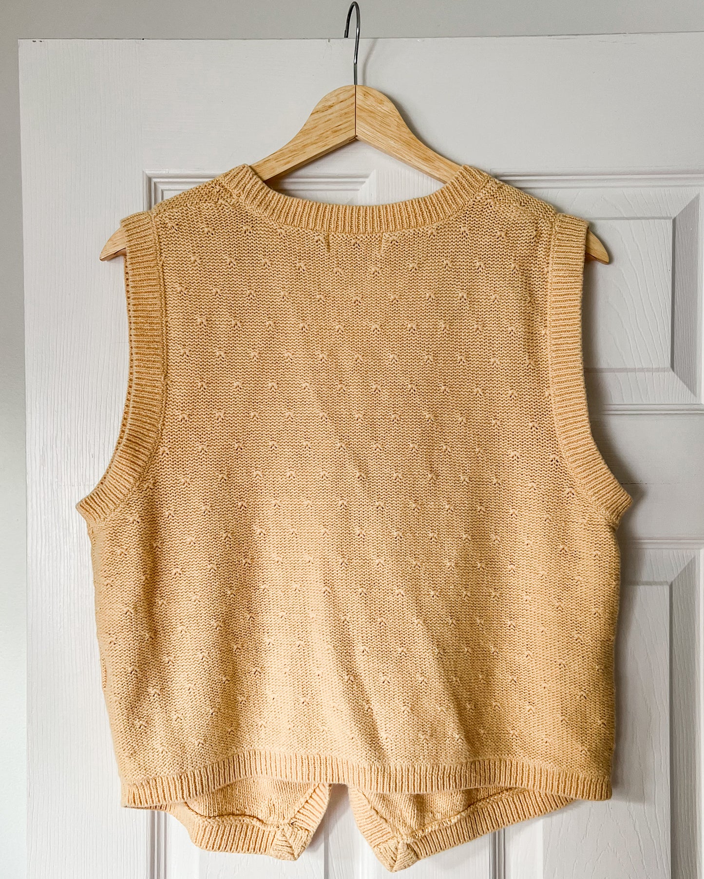 Yellow Knitted Textured Vest