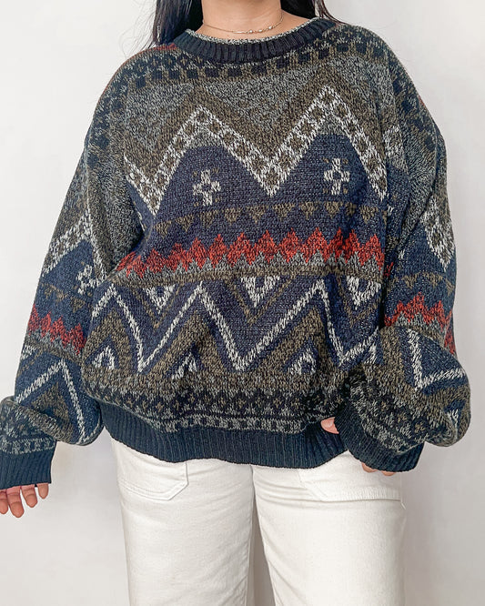 Multicolored Abstract Knitted Sweater