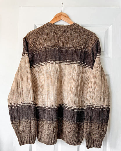 Brown Striped Knitted Sweater