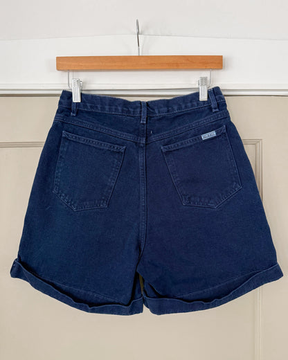 Vintage High Rise Dark Blue Denim Shorts