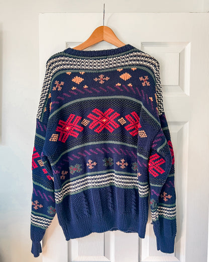Lands’ End Multi Patterned Knitted Sweater