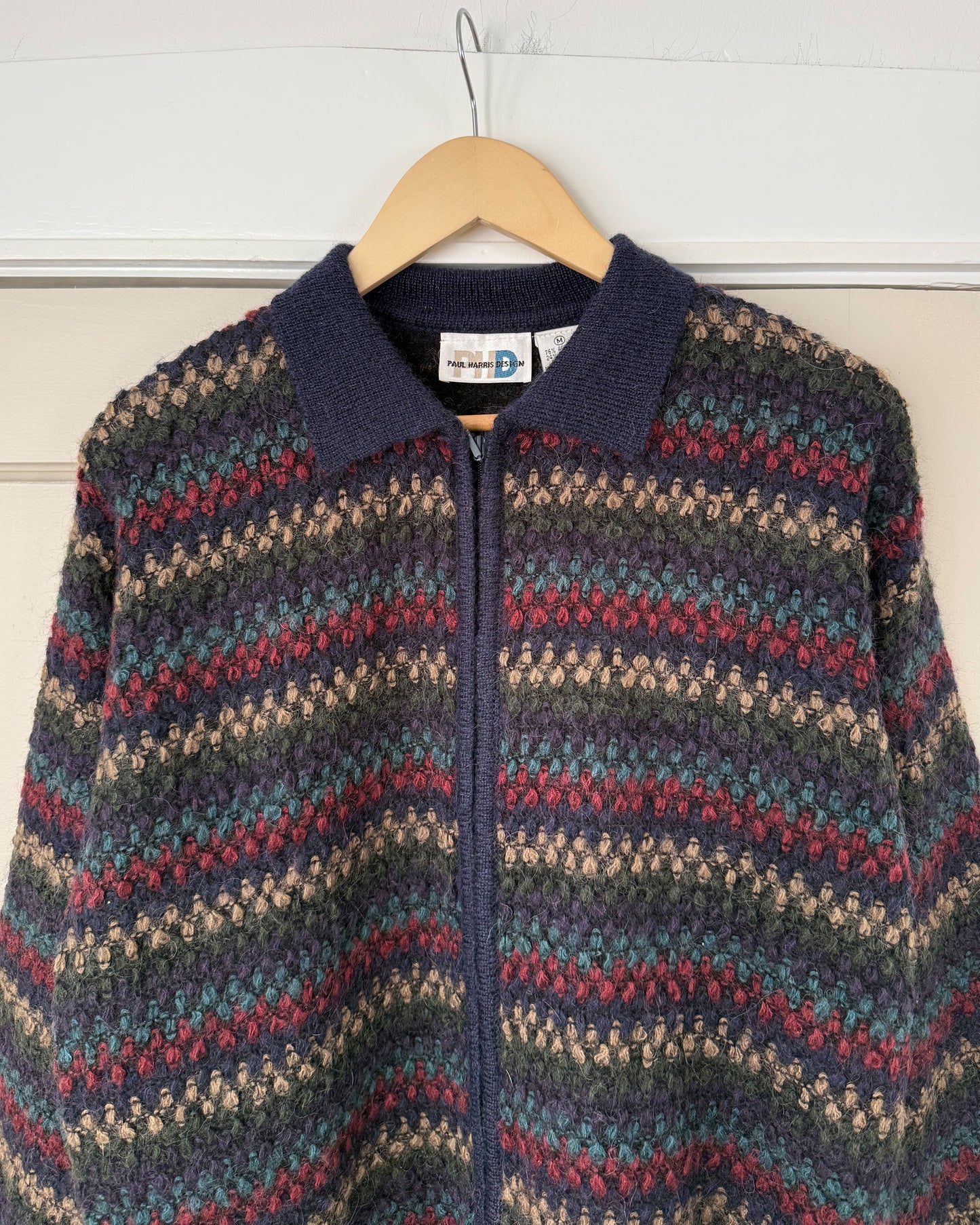 Paul Harris Striped Zip Up Sweater