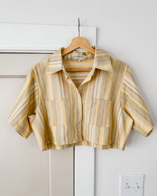 Danielle Bernstein Cropped Button Down Shirt