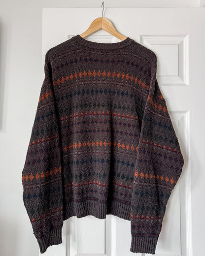 Multicolored Graphic Knitted Sweater