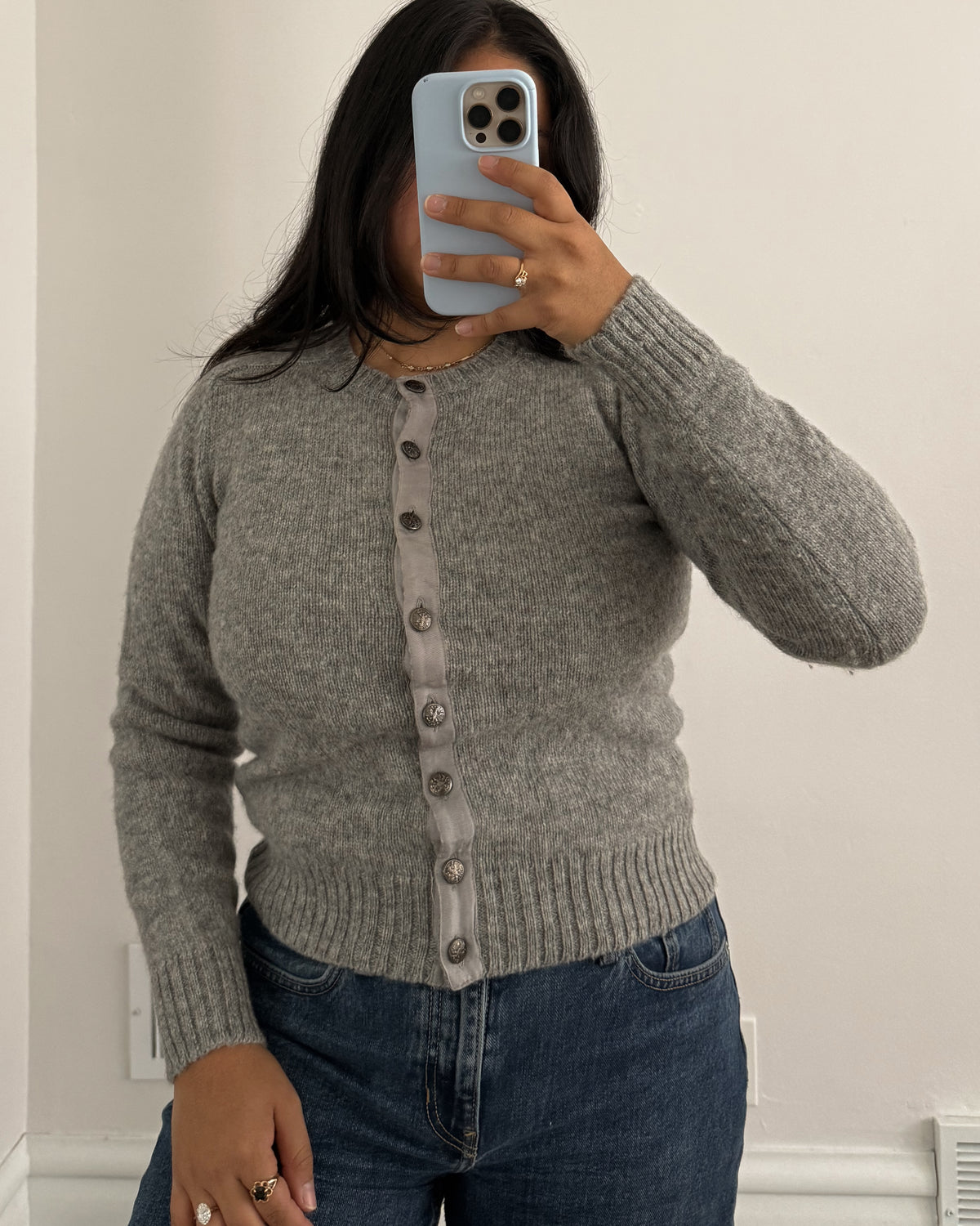 Gray Wool Cardigan