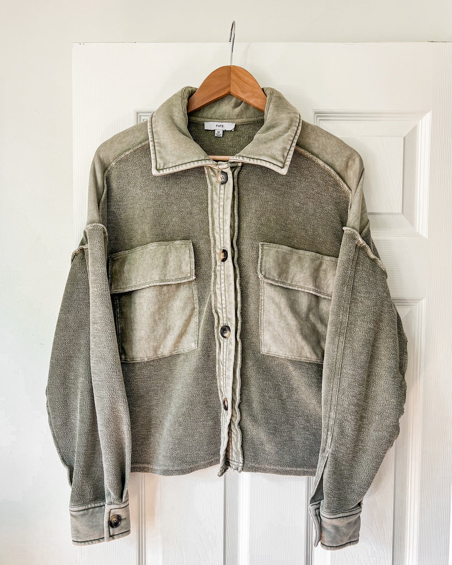 Green Textured Shacket
