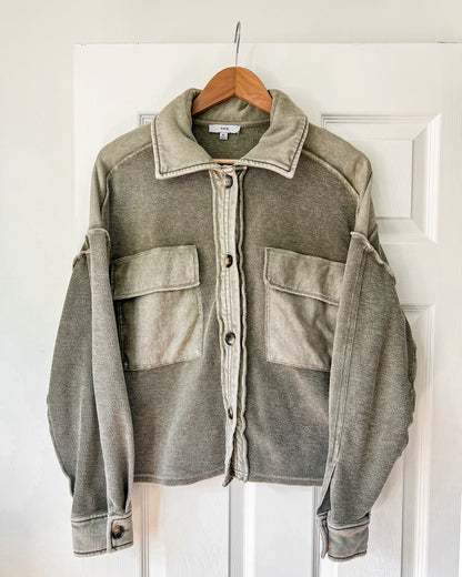 Green Textured Shacket