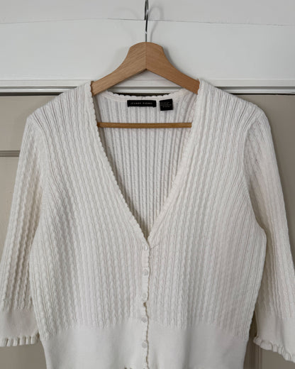 Jeanne Pierre White Cardigan