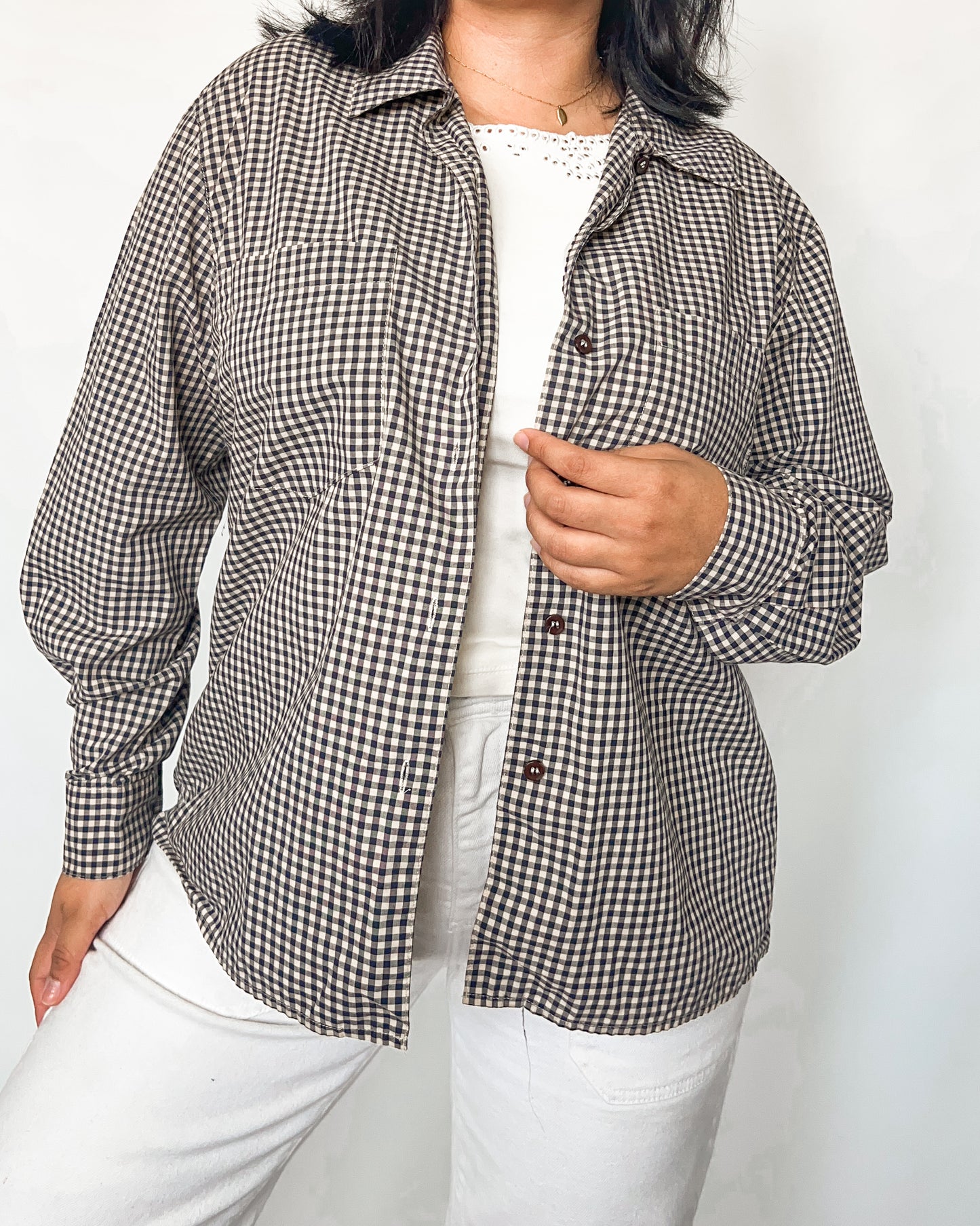Gingham Long Sleeve Button Up
