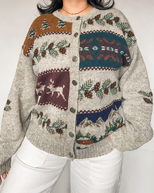 Wool Reindeer Cardigan