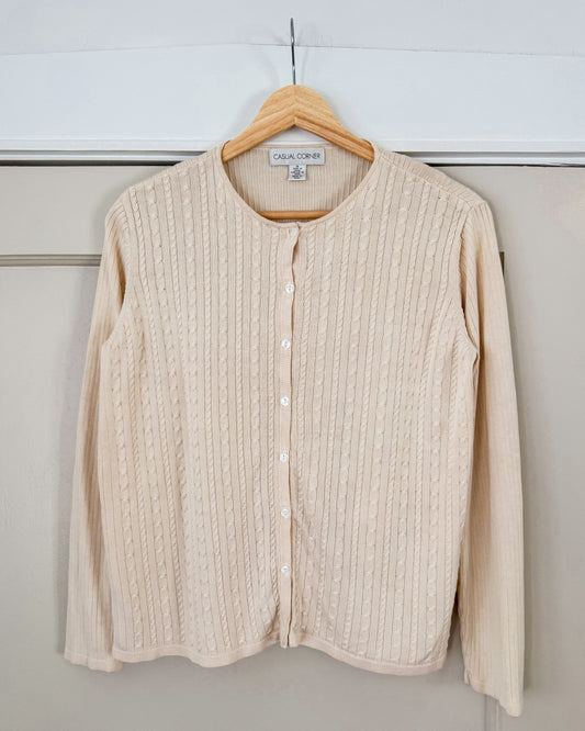 Vintage Silk Cableknit Cardigan