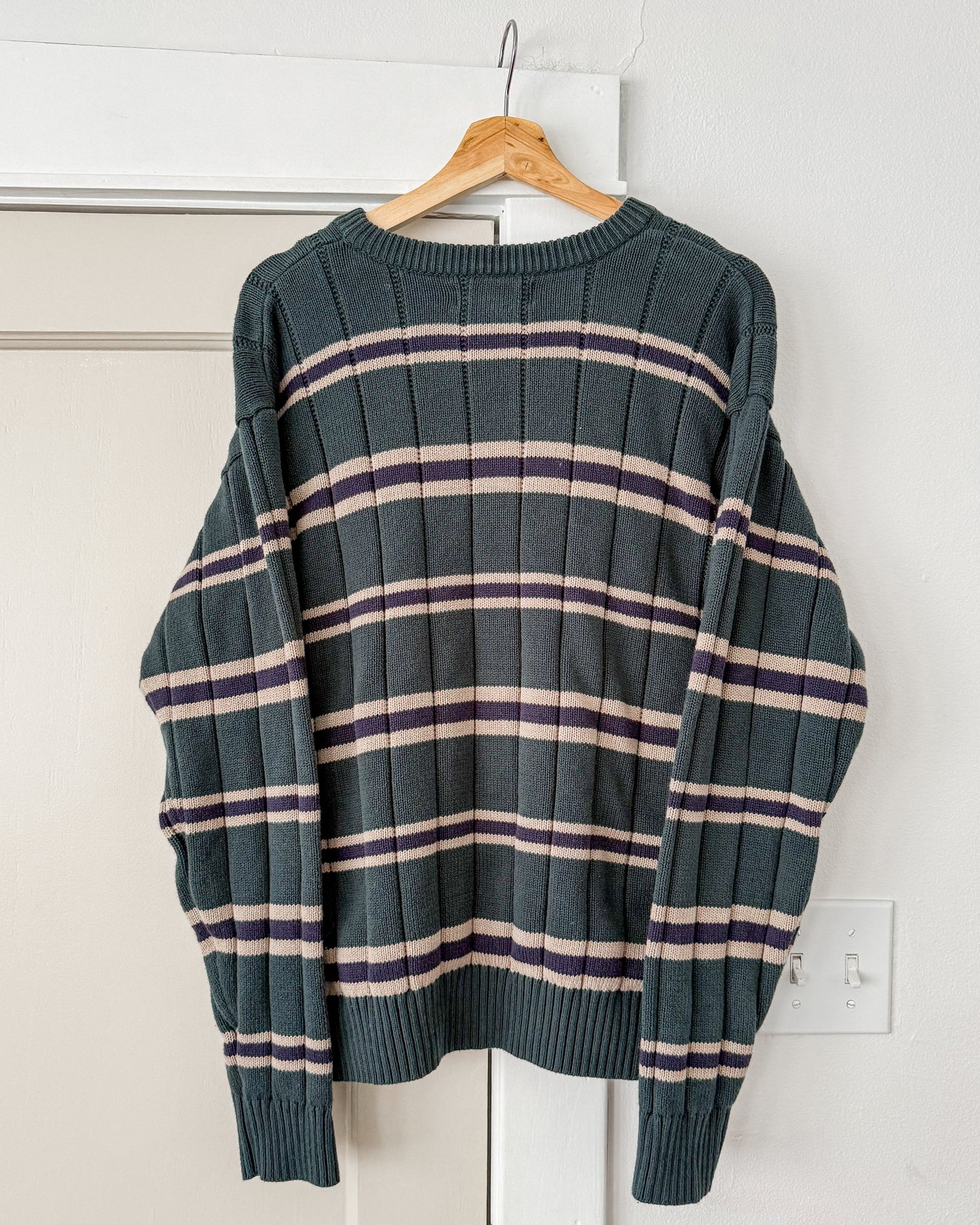 Green Striped Knitted Sweater