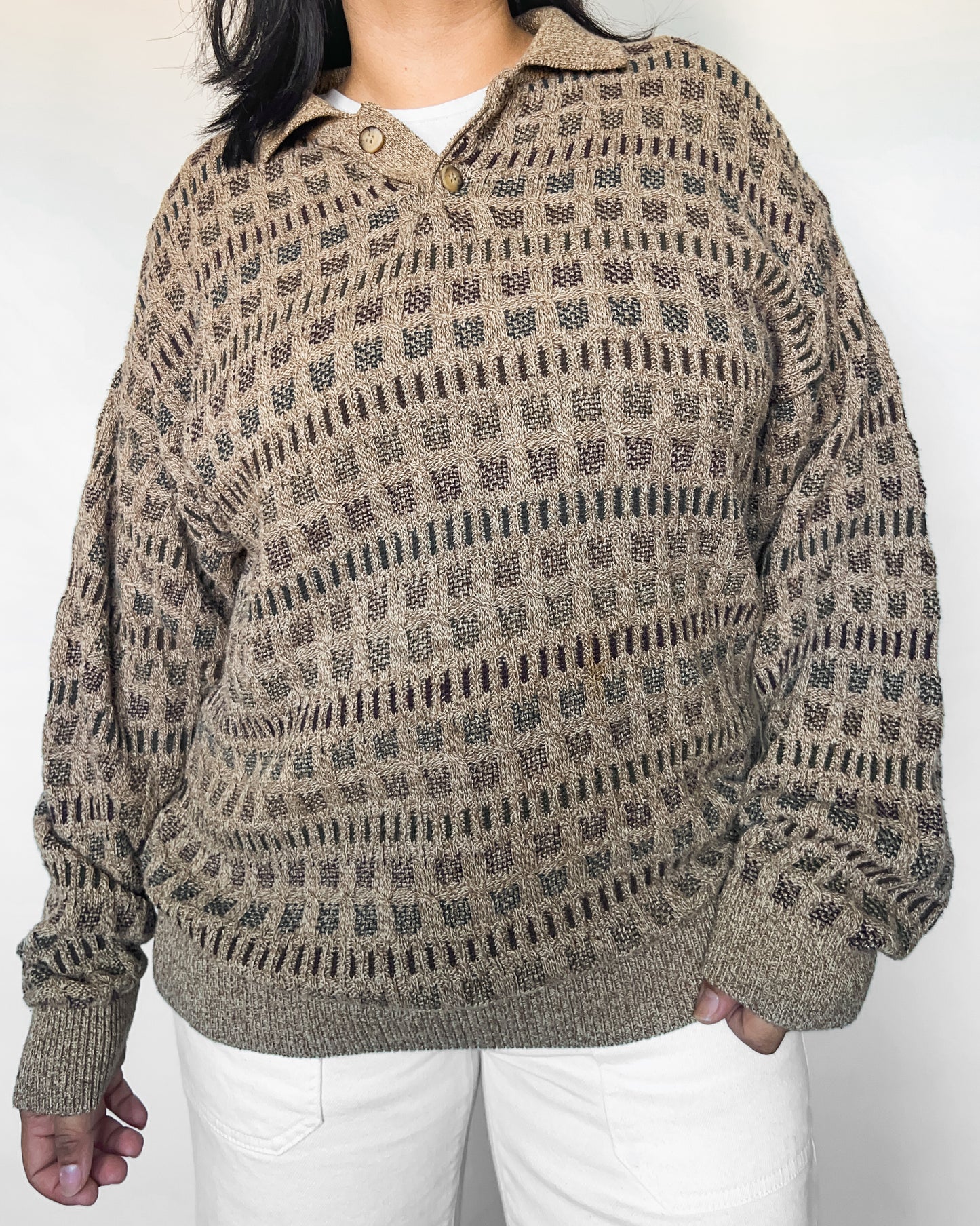 Bachrach Patterned Knitted Henley