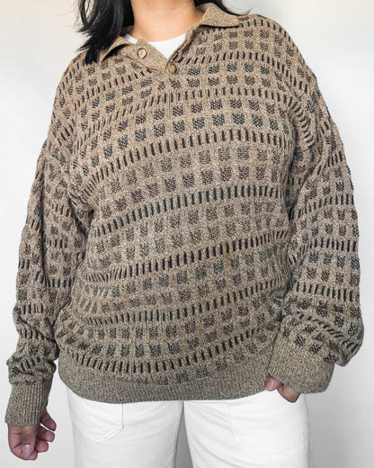 Bachrach Patterned Knitted Henley