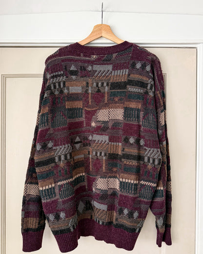 Vintage Multi Pattern Knitted Sweater