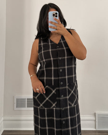 2001 Plaid Linen Dress