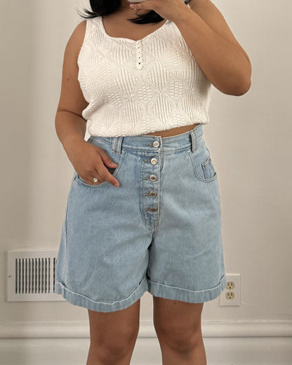 Vintage Lightwash High Rise Denim Shorts