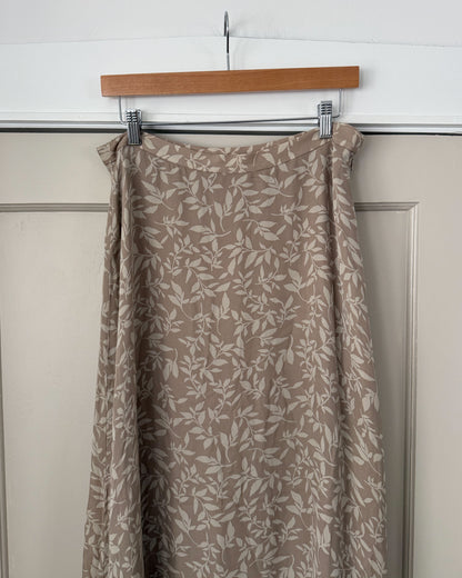 Silk Leaf Maxi Skirt