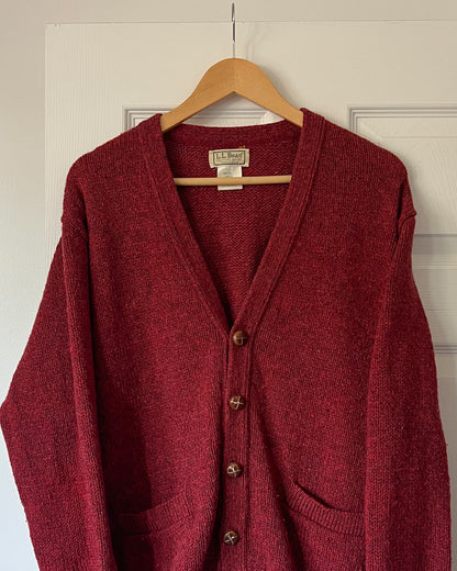 L.L. Bean Red Wool Knitted Cardigan