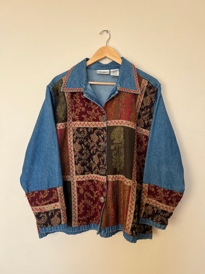 Patchwork Paisley Denim Jacket