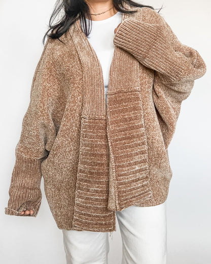 Tan Velvet Cardigan