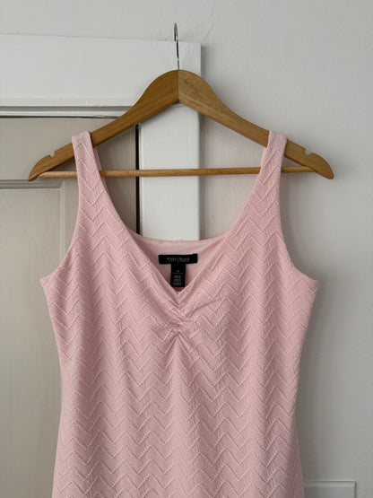 Pink Textured Tank Top