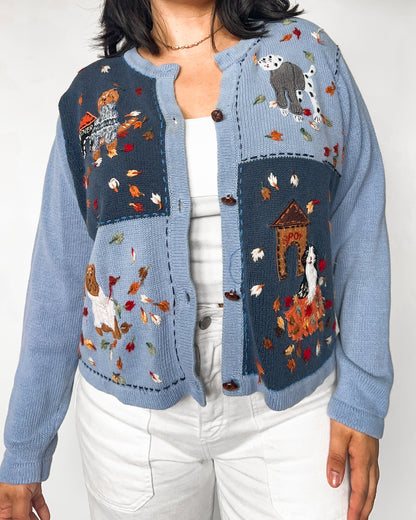 Fall Dog Knitted Cardigan