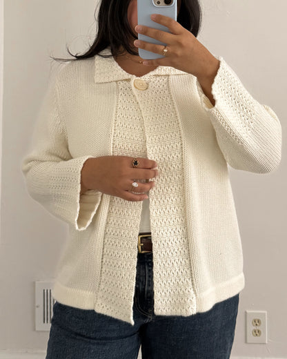 Cream Cape Cardigan Sweater