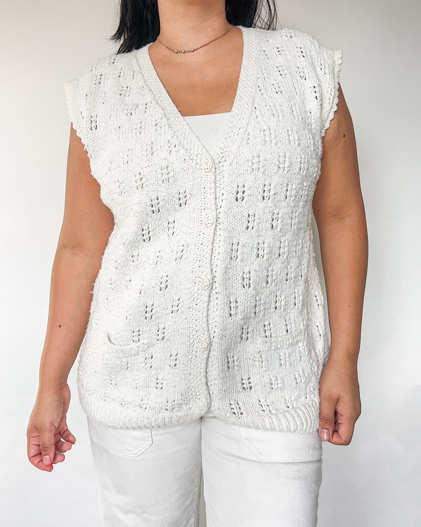 White Knitted Vest