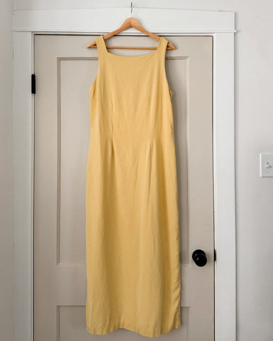 Silk Yellow Maxi Dress