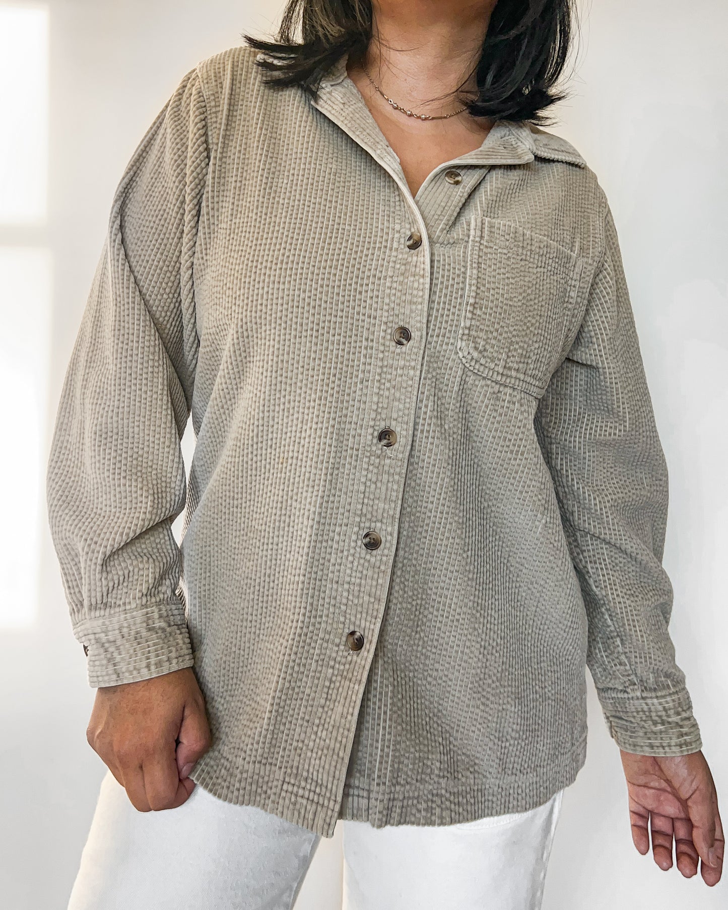 L.L. Bean Beige Corduroy Shirt