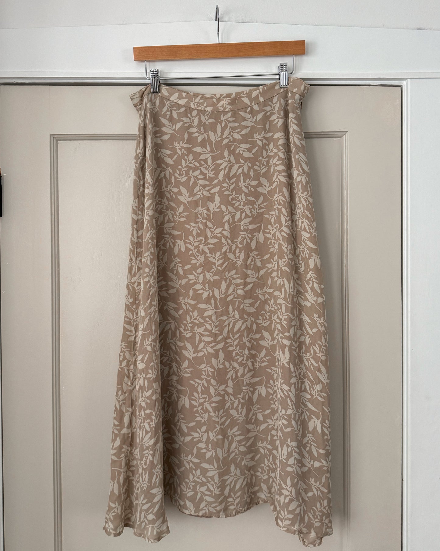 Silk Leaf Maxi Skirt
